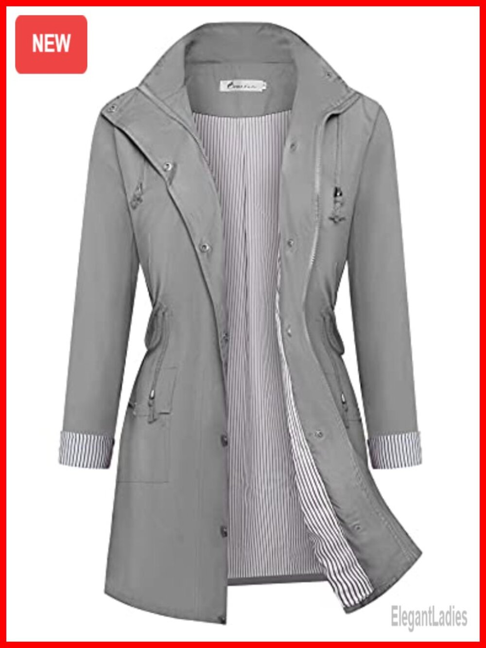 Twinklady Women's Waterproof Lightweight Hooded Raincoat Windbreaker